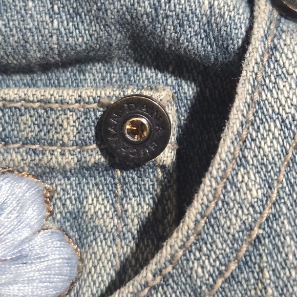 Dana Buchman Ileana Boho Floral Embroidered Beaded Rhinestone Flare Jeans 4 / 27 - Picture 7 of 12